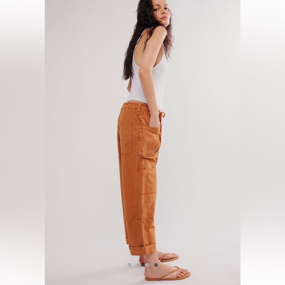 Free People Too True Cuffed Carpenter Trousers NWT Size XS - Picture 4 of 9